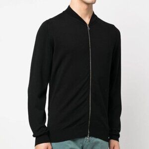 John Smedley front-zip fastening knit cardigan